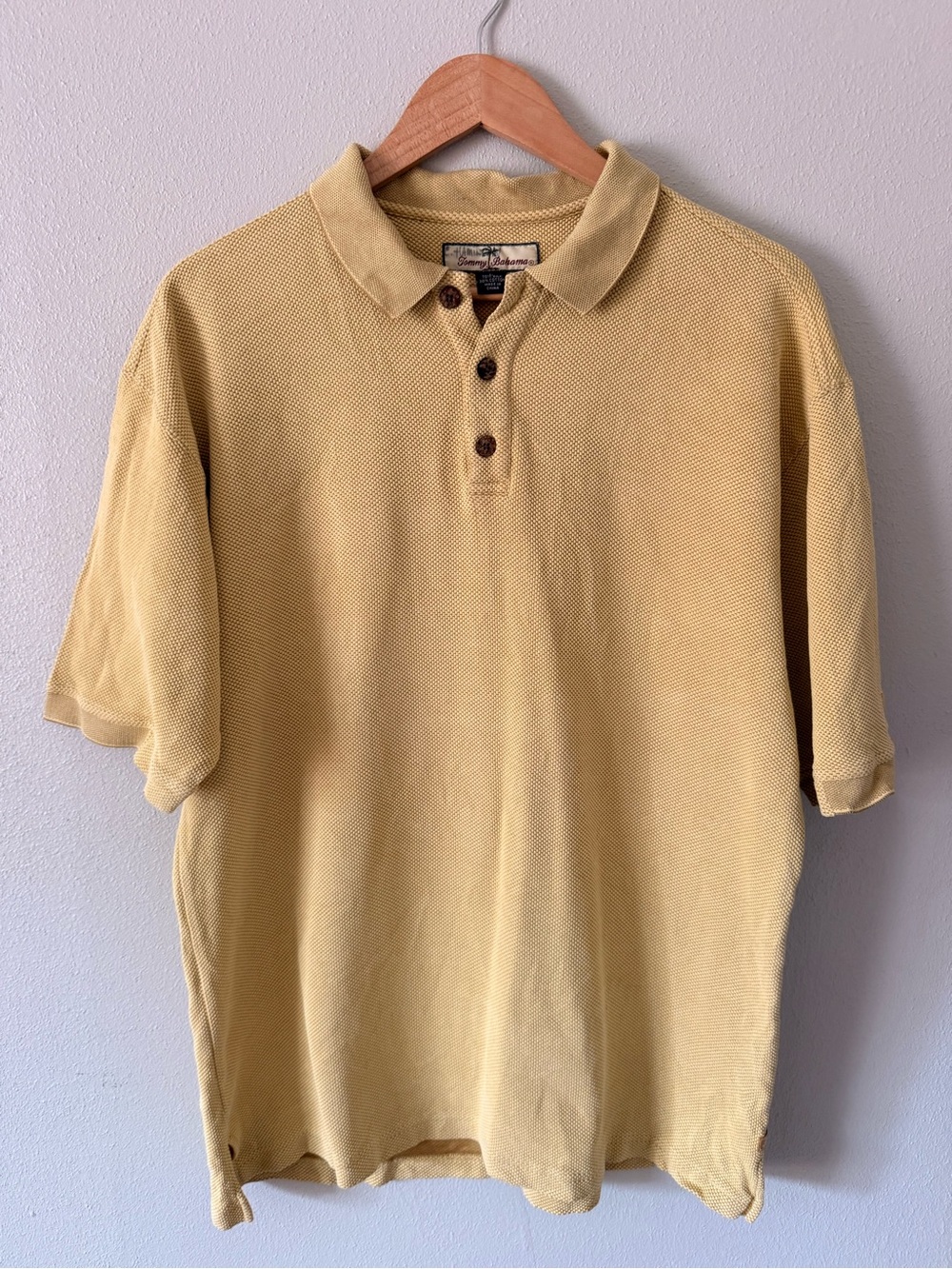 Tommy Bahama silk cotton blend Polo Light Yellow beach resort tropical vaca work